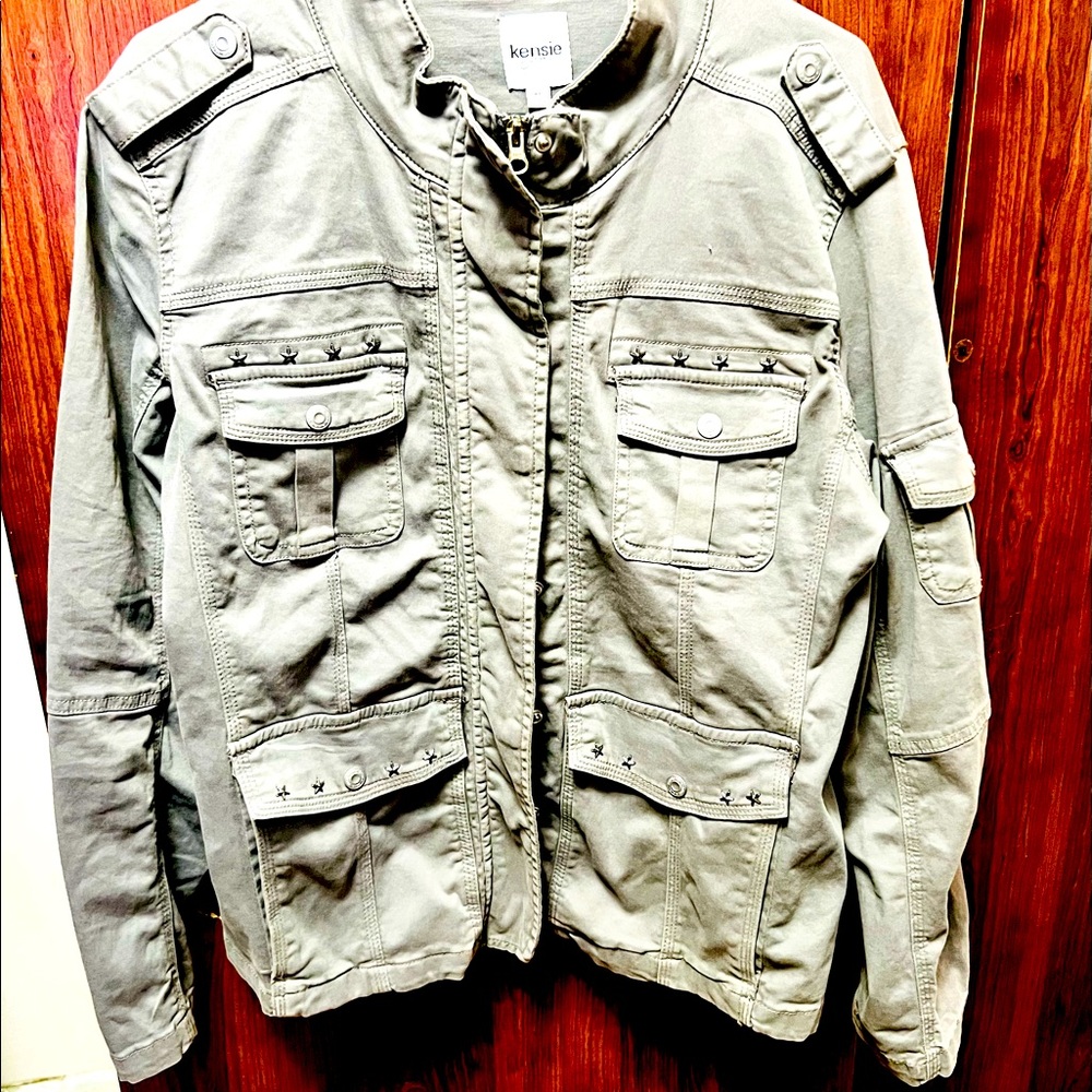Grey Utility embellished jacket.